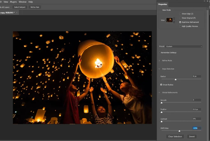 isolate background area for blur effect