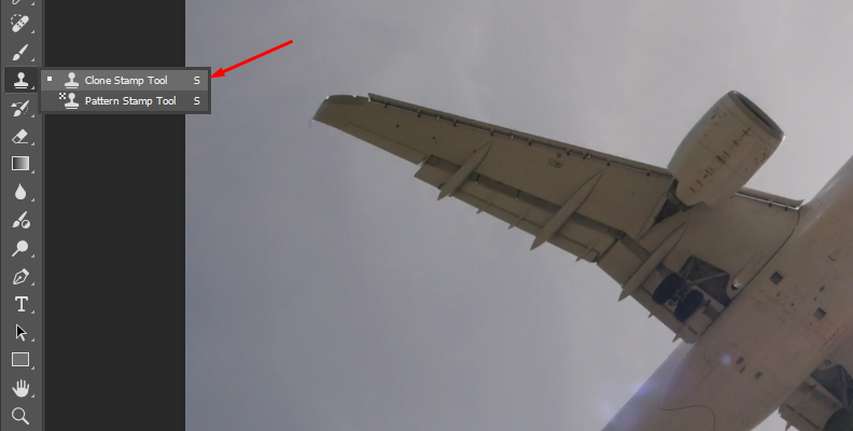 use clone stamp tool to sample clean pixels