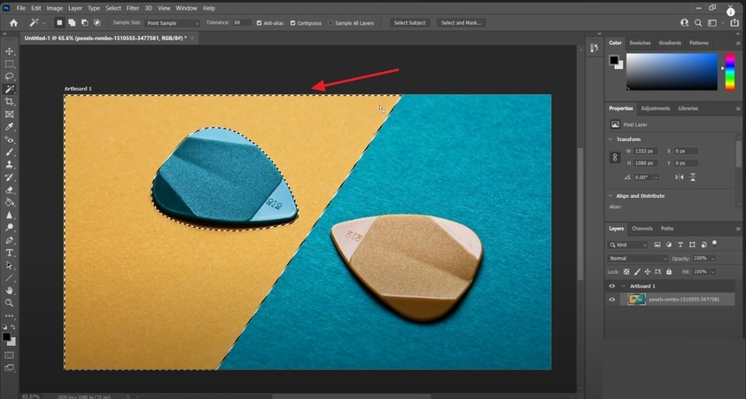 specify the targeted area of picture