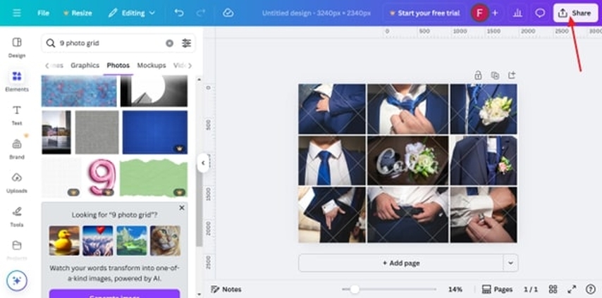 choose desired photos