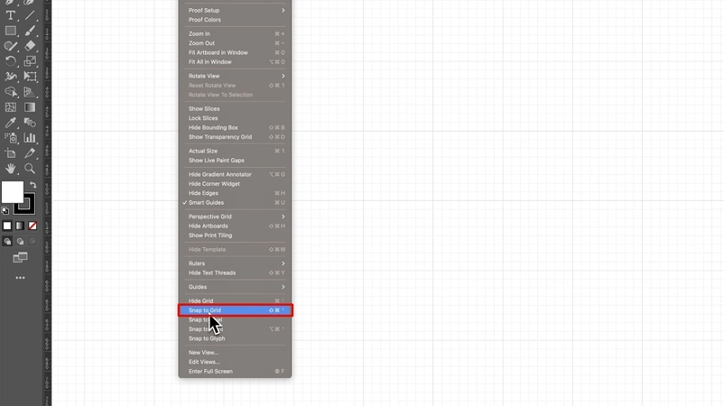 click snap to grid option