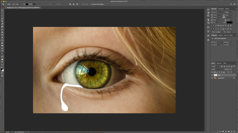 selection to create tear shape