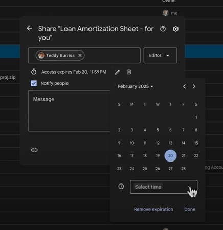 google drive expiration date option