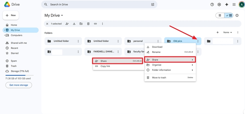 share google drive link photos email