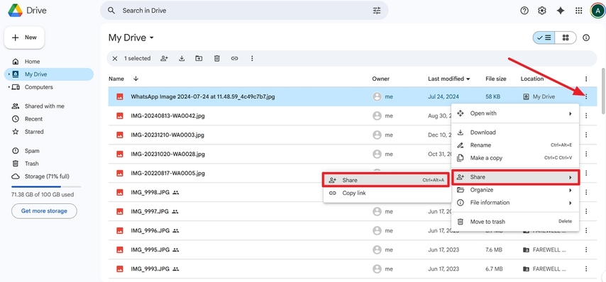 images link google drive share