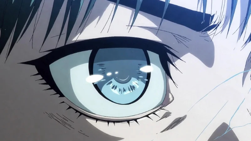 sharp anime eyes with narrow shape
