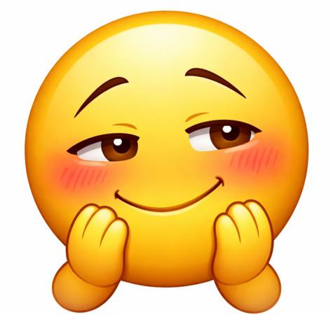 shy smirk emoji meme