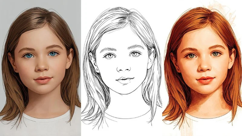 sketch minimal ai style transfer portrait