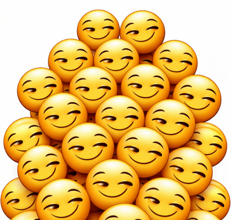multiple smirk emojis stacked