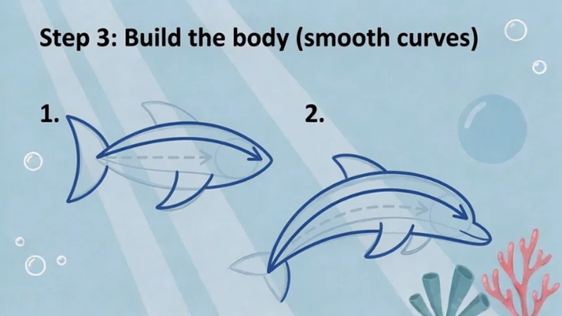 build sea animal body with smooth curves