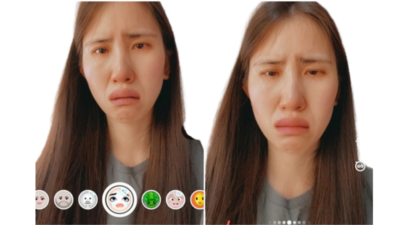 sad face filter snapchat lens