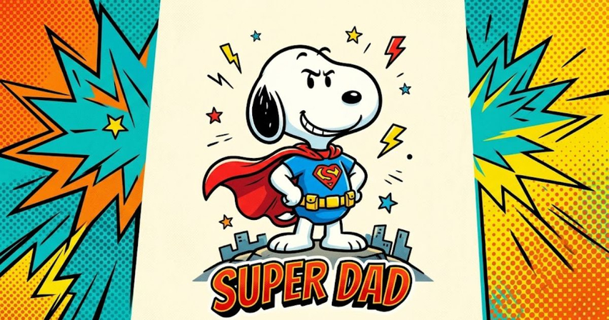snoopy cute cartoon style fathers day image