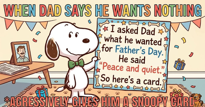 snoopy fathers day meme funny shareable image