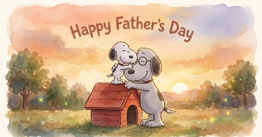 snoopy hugging dad happy fathers day image