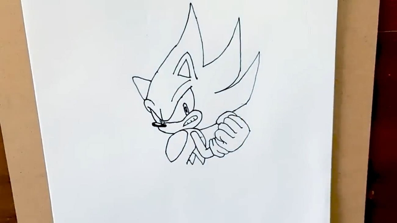 소닉 왼팔 그리기