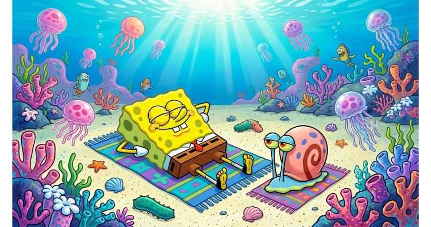 SpongeBob Beach Vacation Wallpaper