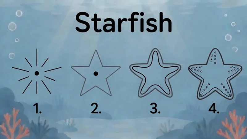 starfish drawing step by step