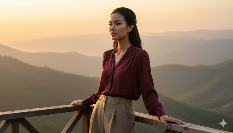 stylish woman cinematic portrait