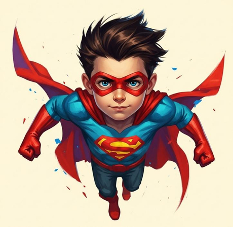 superhero styled caricature