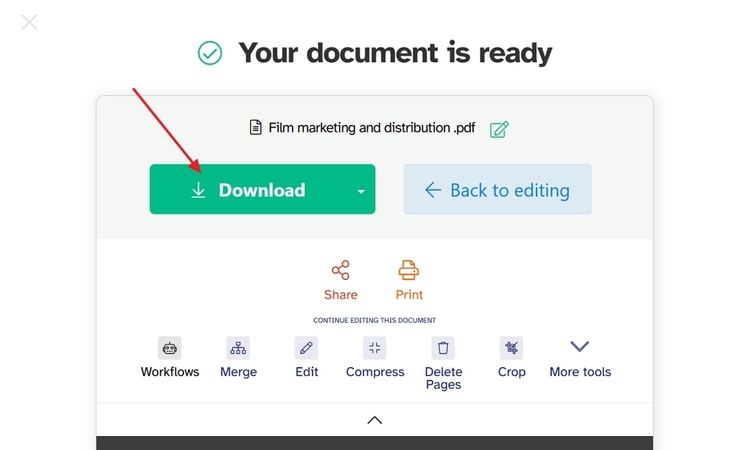 hit download button to export it