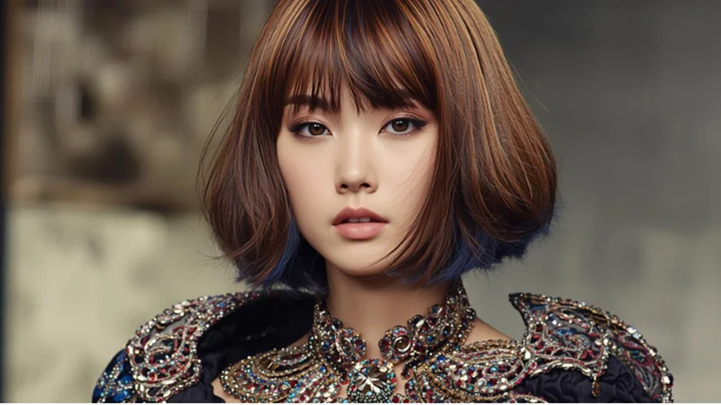 textured lob bob cut hairstyle for round face