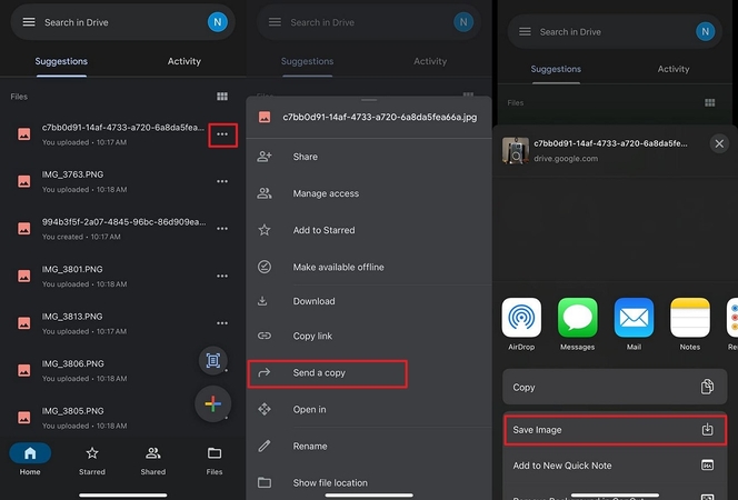 save an image from google drive directly