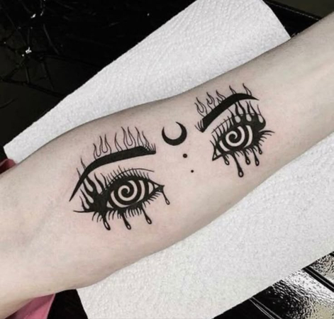 trippy mushroom tattoo