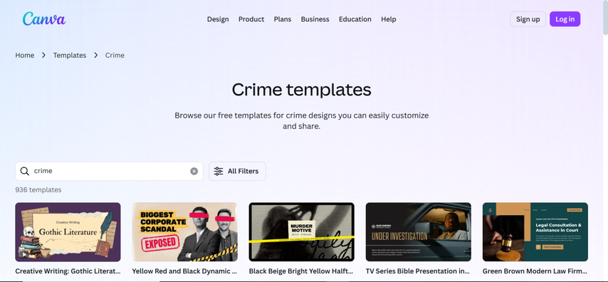 true crime youtube logo maker canva