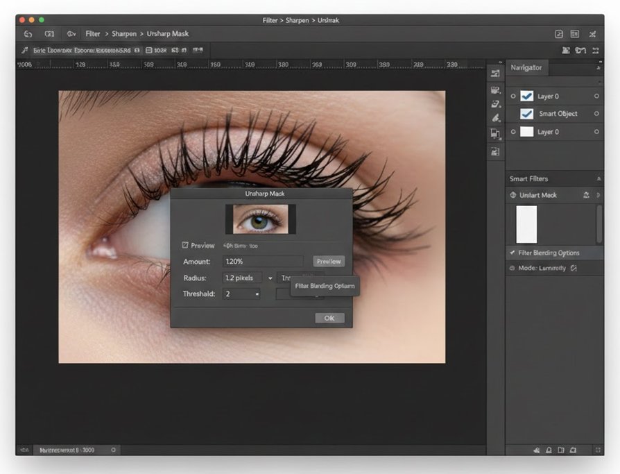 unsharp mask to adjust the radius in photoshop