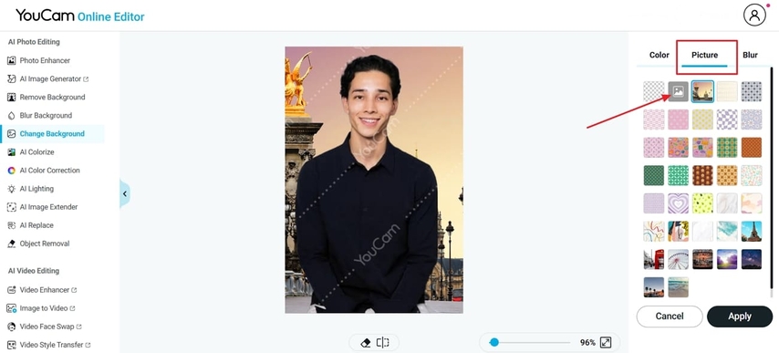 hit import image to upload