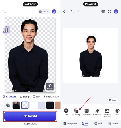 import image and auto erase background