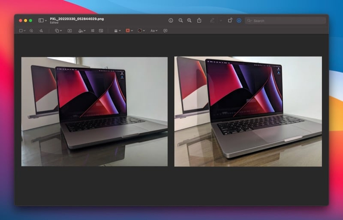 واجهة برنامج المعاينة على ماك