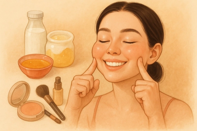 집에서 통통한 볼을 위한 홈 케어