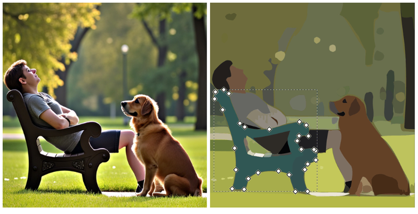 change the color of park benches with vec2pix