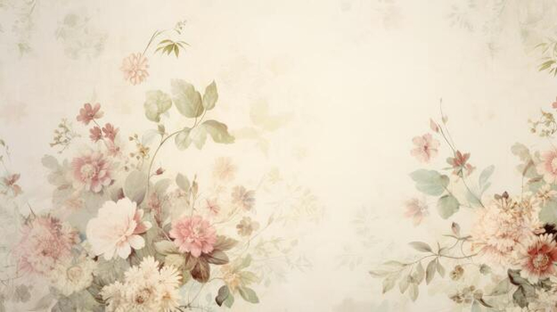 vintage floral background with soft victorian-style flowers