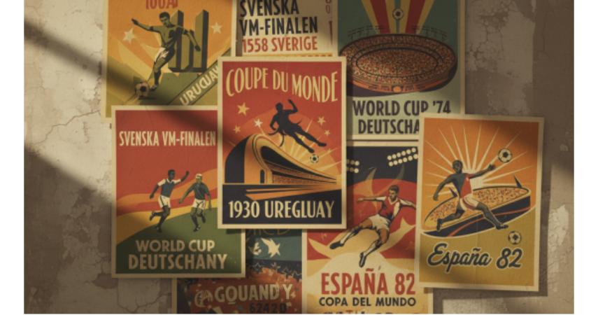 Vintage World Cup poster collage
