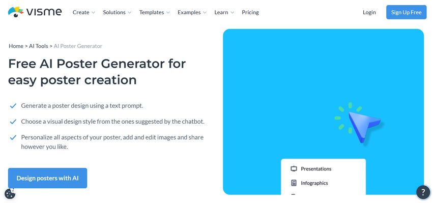 visme ai solution for poster creation