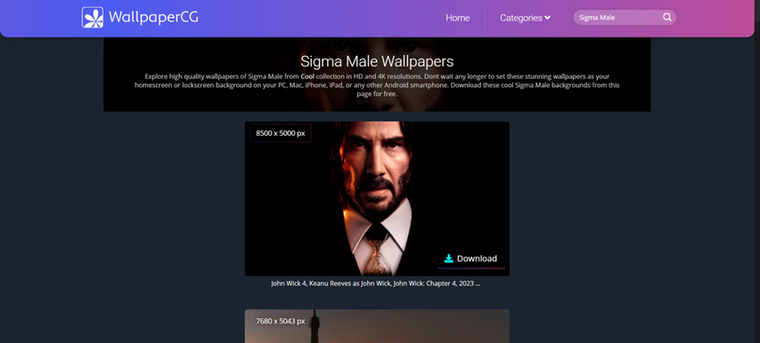 wallpaper cg website homepage featuring sigma male hd and 4k wallpapers