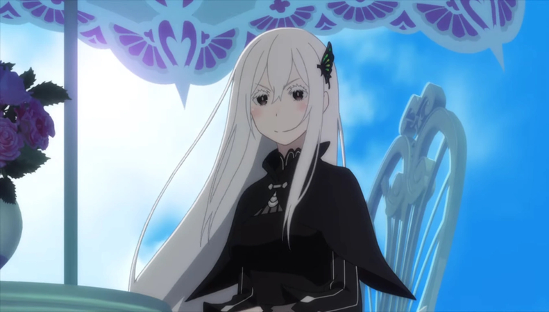 white hair anime girl