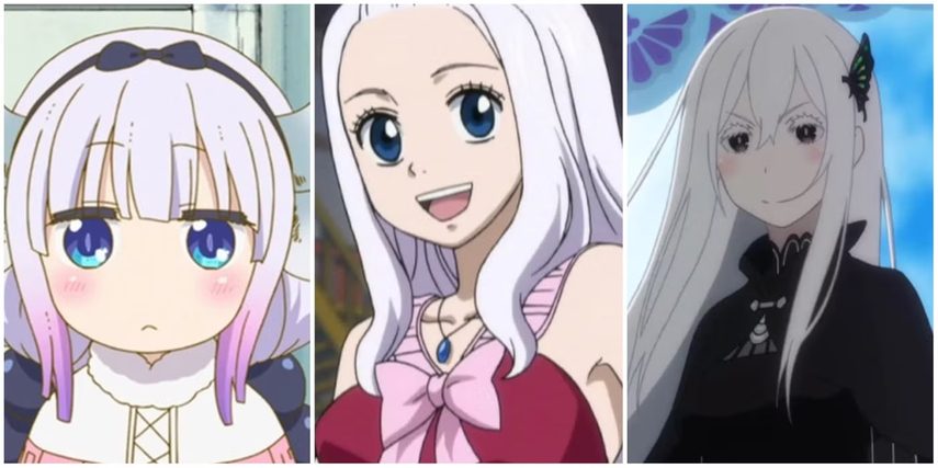 white haired anime girls
