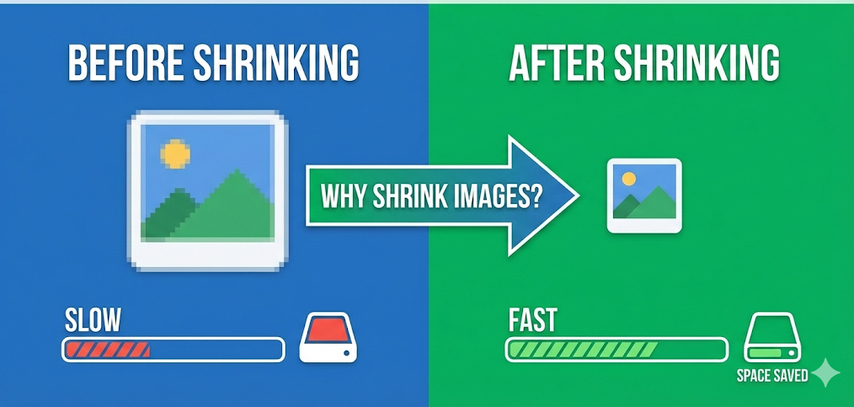the important of shrinking or resizing image