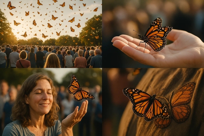 wide close butterfly captures