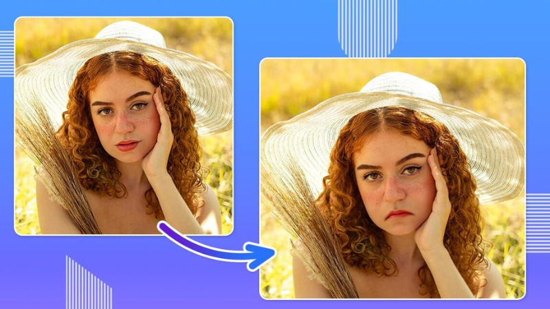 youcam sad face filter result