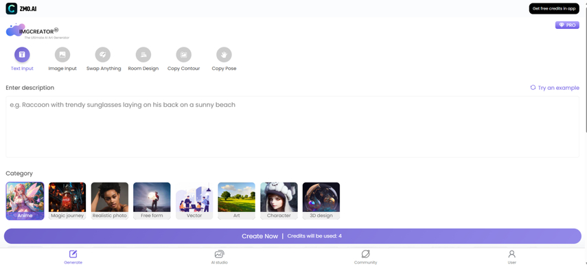 ZMO.ai 의류 모델 생성기의 홈페이지 스크린샷