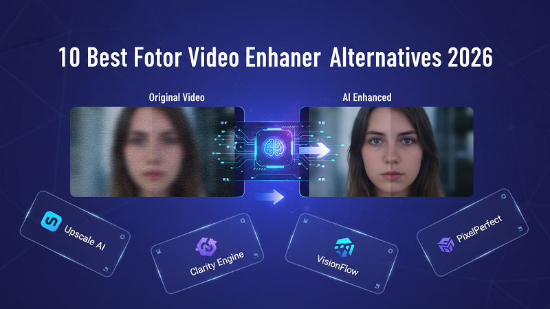 2026년 최고의 Fotor Video Enhancer 대안 10선: AI 영상 화질 개선기 비교