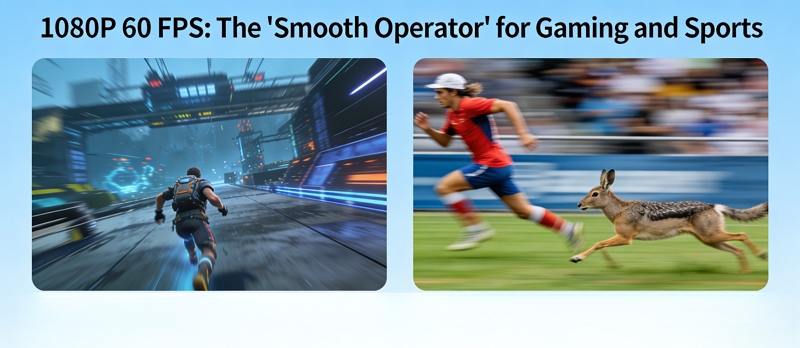 1080p 60fps flüssige Bildrate Gaming Sport Zeitlupe