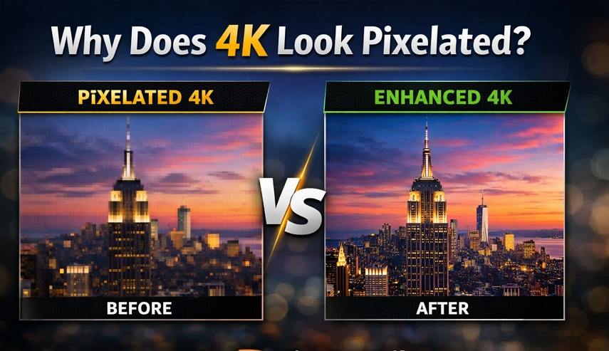 fix pixelated video with AI