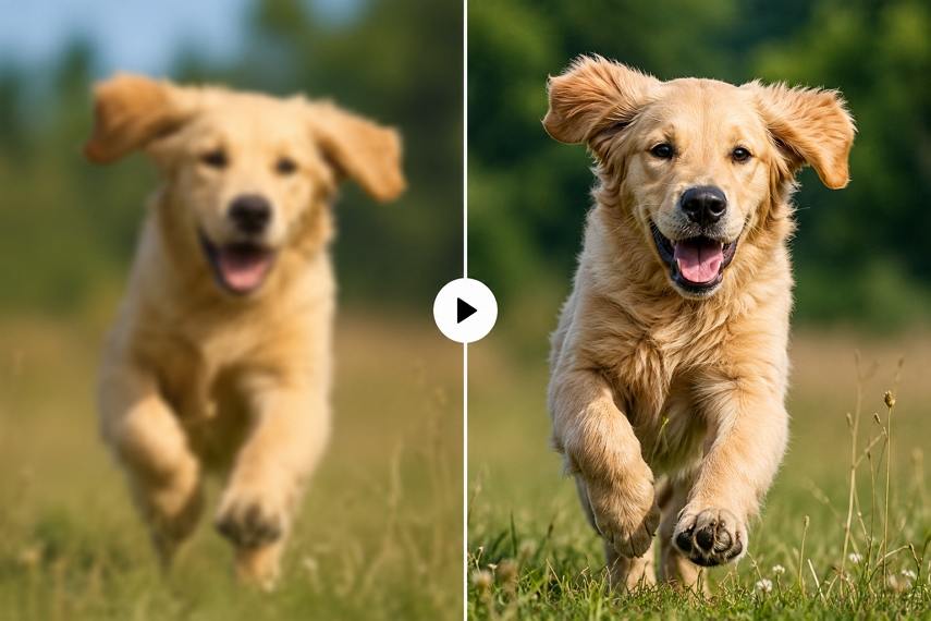 AI upscale animal video