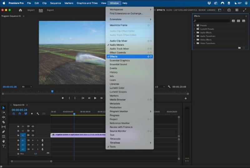 apply effect premiere pro
