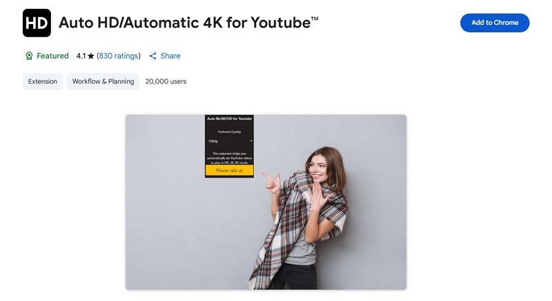 automatic 4k for youtube